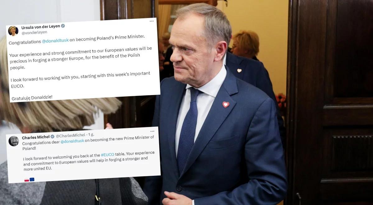 Donald Tusk wybrany na premiera. Przyszłemu szefowi rządu gratulują liderzy instytucji UE