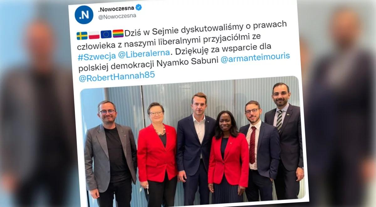 Nowoczesna dziękuje szwedzkiej polityk za "wsparcie dla demokracji". Wnioskowała o "twardą linię" wobec Polski