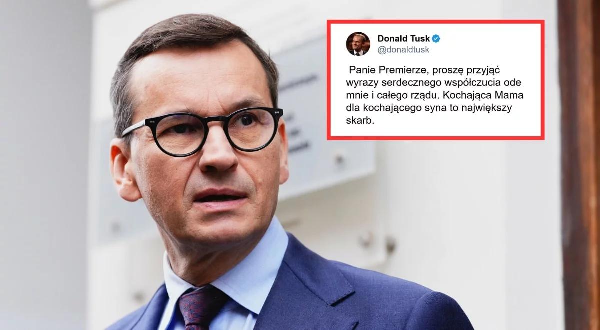 Tusk złożył kondolencje Morawieckiemu. "Kochająca Mama to największy skarb"