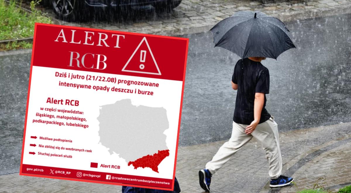 Alert RCB dla kilku województw. "Możliwe podtopienia"