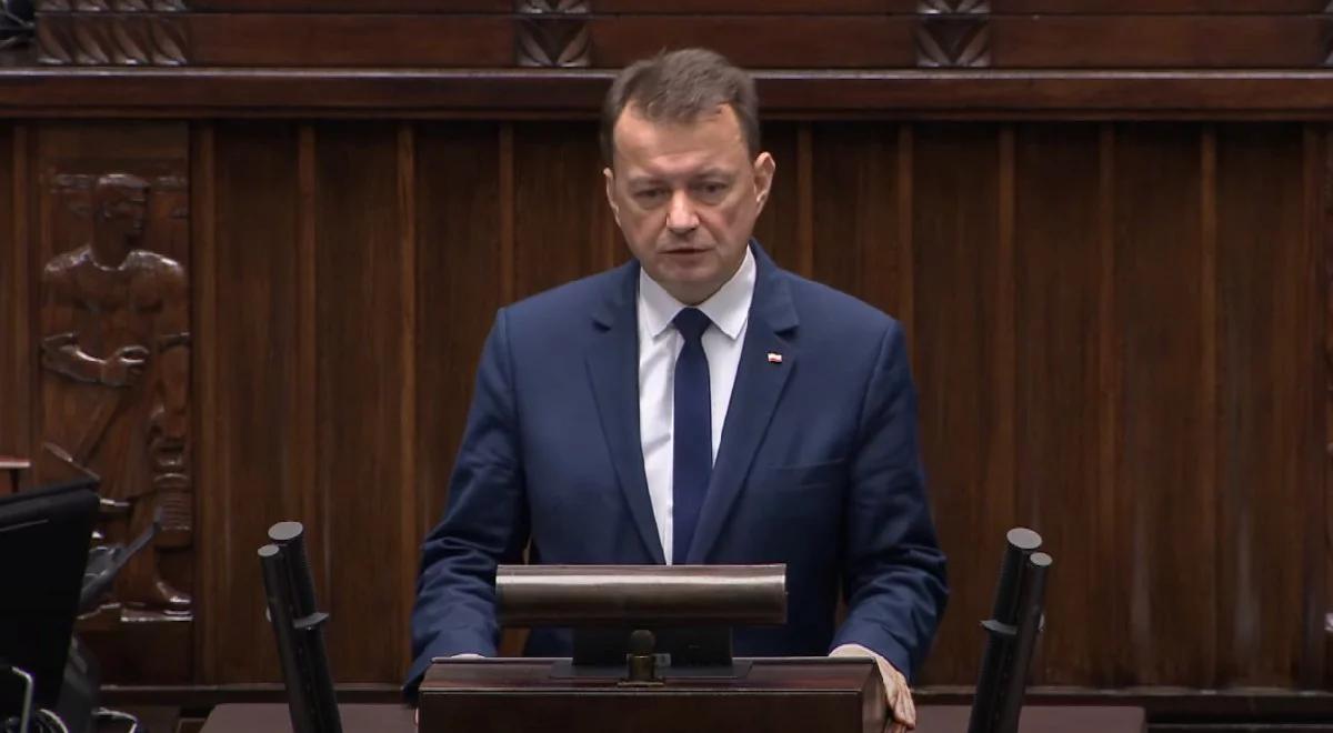 Minister Błaszczak w Sejmie: na bezpieczeństwie nie można oszczędzać, mamy ambitne cele