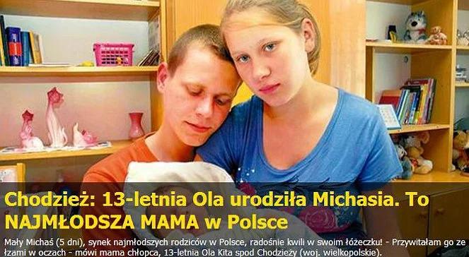 Najmłodsza mama w Polsce ma trzynaście lat