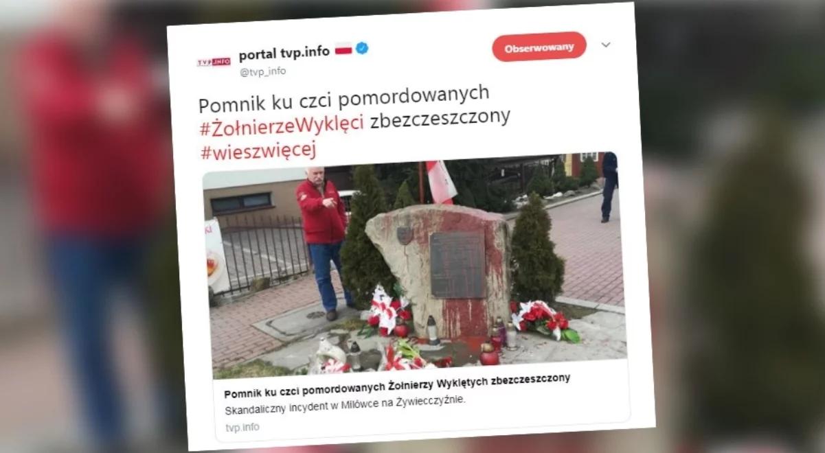 Śląskie: wandale oblali farbą pomnik Żołnierzy Wyklętych