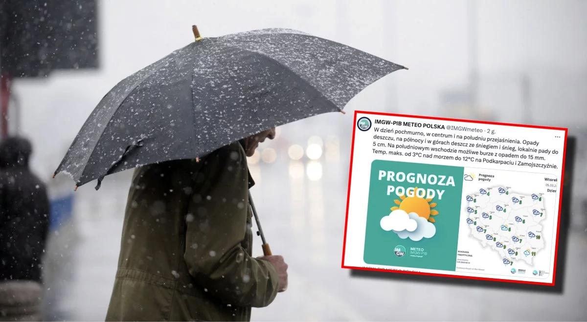 "Wiosna zrobi się zimna". Wtorek upłynie pod znakiem opadów deszczu i śniegu. Pojawią się też burze