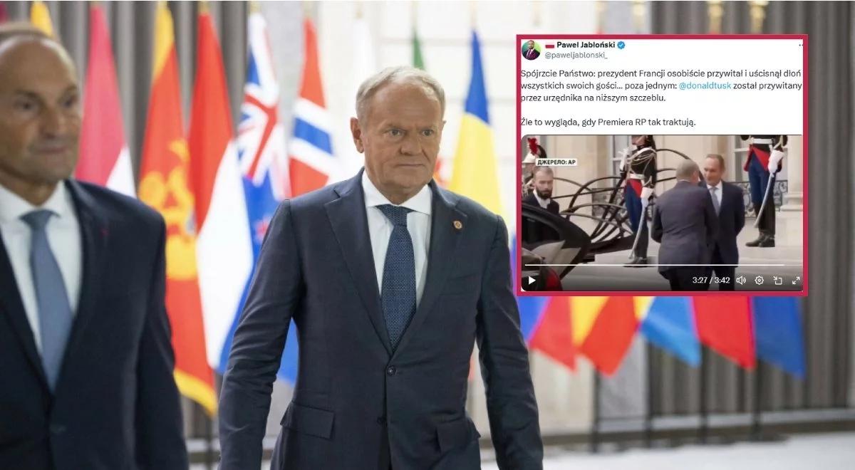 Macron nie przywitał Tuska w Paryżu? Szłapka tłumaczy