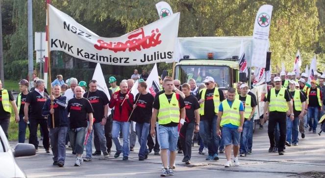 Manifestacja górników w Sosnowcu