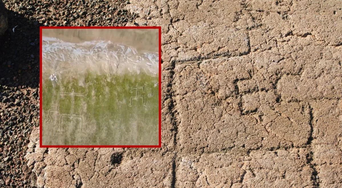 Petroglify na hawajskiej plaży. Pojawiły się tuż przed trzęsieniem ziemi