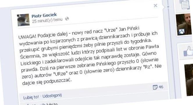 Były dziennikarz "Uważam Rze": chce ich przekupić!