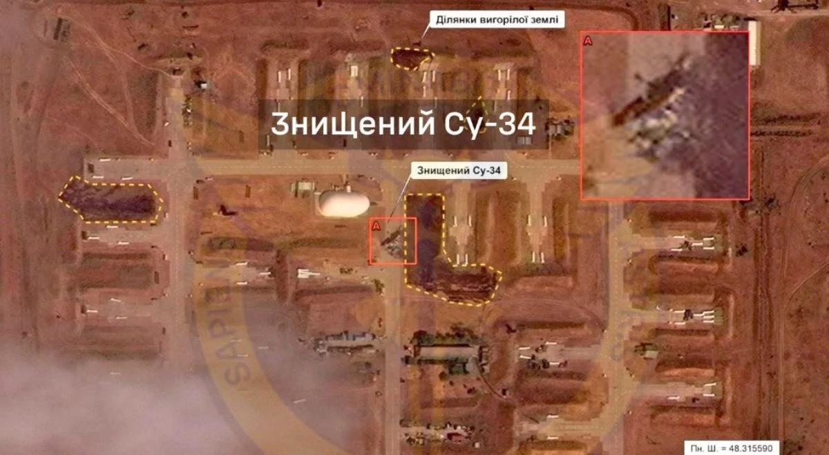 Su-34 i magazyn broni zniszczony. Celne uderzenie Ukrainy na lotnisko w Rosji