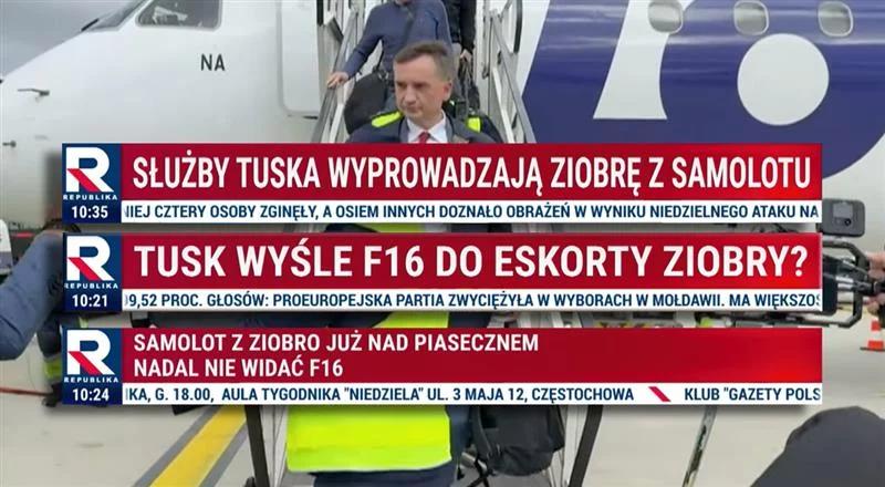 "Paski grozy" w TV Republika. Tak relacjonowali zatrzymanie Ziobry 