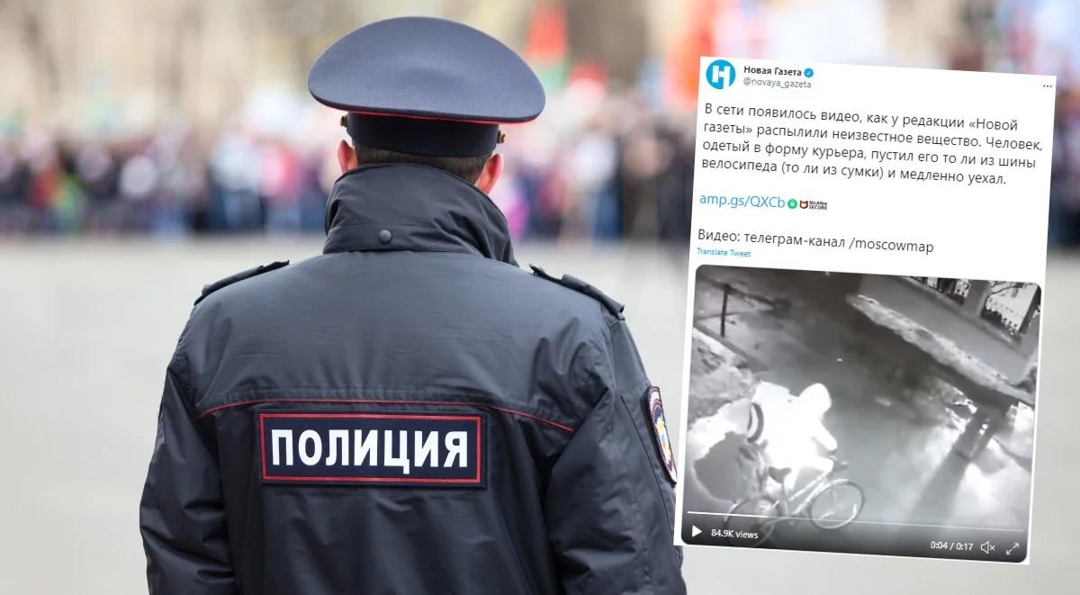 Rosja: mężczyzna rozpylał środek chemiczny przed wejściem do redakcji. "Nowaja Gazieta" pokazała film