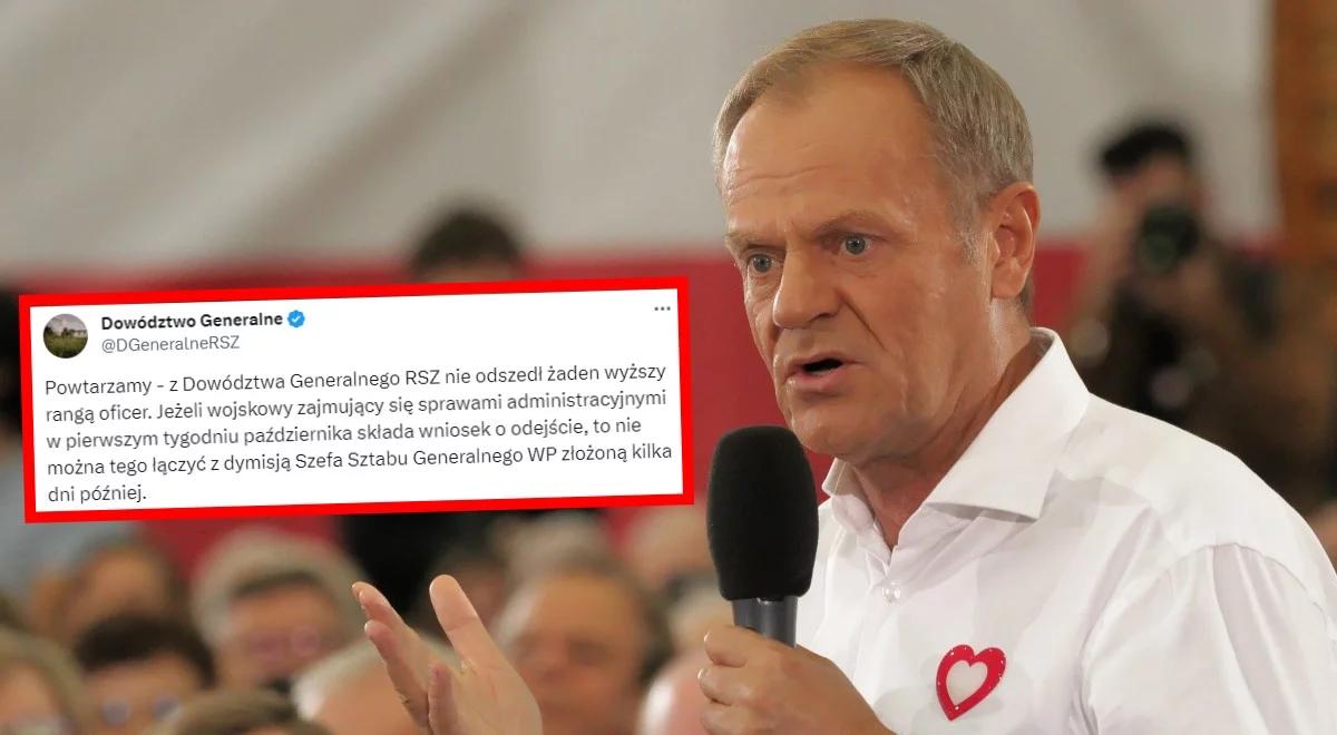 Tusk znowu kłamał. "Z Dowództwa Generalnego nie odszedł żaden wyższy rangą oficer"