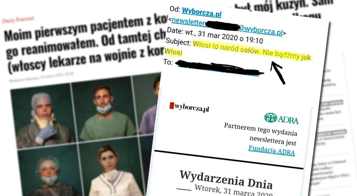 "Włosi to naród osłów". Ambasador interweniuje ws. newslettera "Gazety Wyborczej"