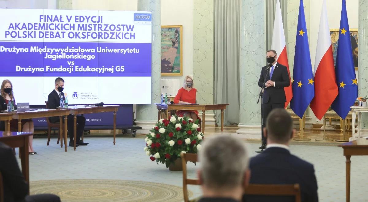 "Kultura dyskusji zanika". Prezydent podczas finału Akademickich Mistrzostw Debat Oksfordzkich