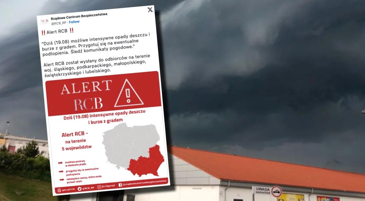 "Intensywne opady deszczu i burze z gradem". RCB wydało ostrzeżenia dla kilku regionów Polski