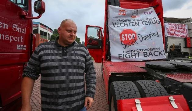 Protest w Belgii. "Kierowcy ze Wschodu kradną pracę"