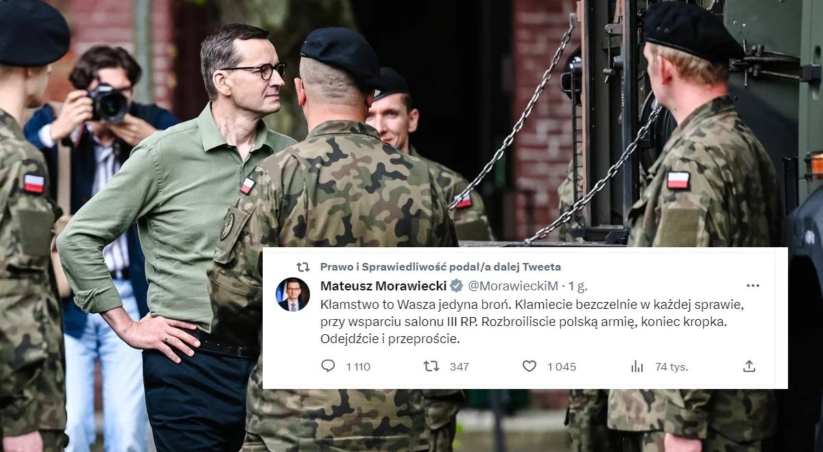 Premier Morawiecki do opozycji: kłamstwo to wasza jedyna broń. Rozbroiliście polską armię, koniec kropka