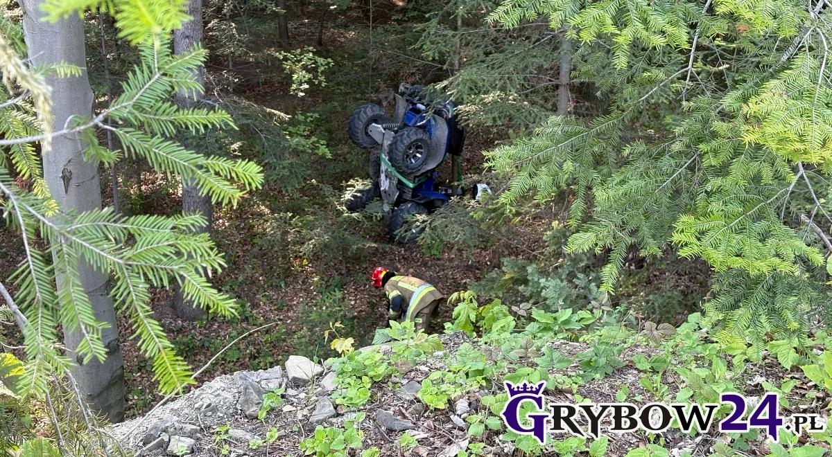 Wypadek quada w Małopolsce. Kierowca i pasażer z ciężkimi obrażeniami