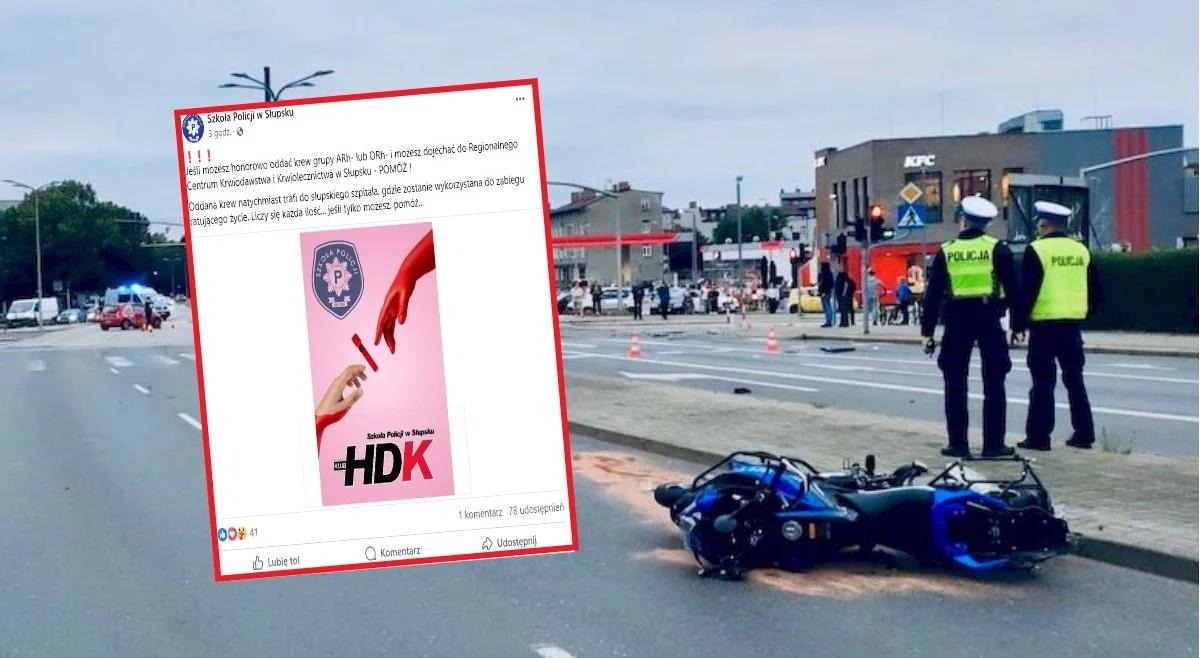 Nowe informacje ws. wypadku w Słupsku. Ranny motocyklista to policjant
