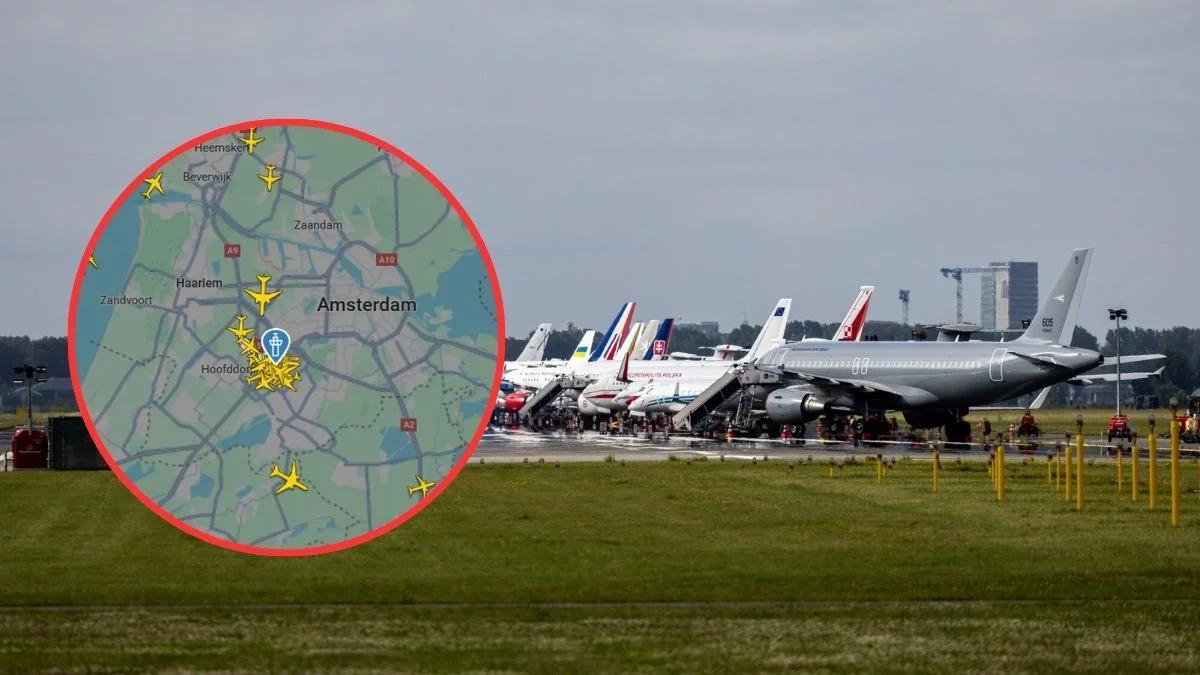 Dron nad lotniskiem Schiphol w Amsterdamie. Zamknięto pas startowy