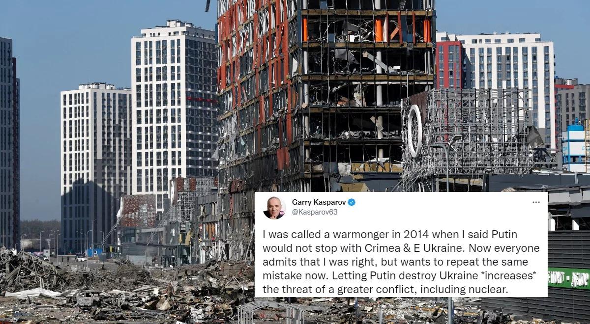 "Ukraina nie należy do Putina, przestańcie traktować ją w ten sposób". Gorzkie słowa Garriego Kasparowa do Zachodu