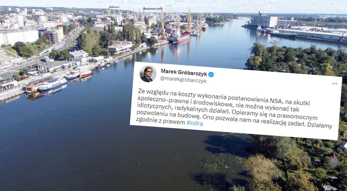 NSA nakazuje wstrzymanie prac na Odrze. Gróbarczyk: nie można wykonać tak idiotycznych działań