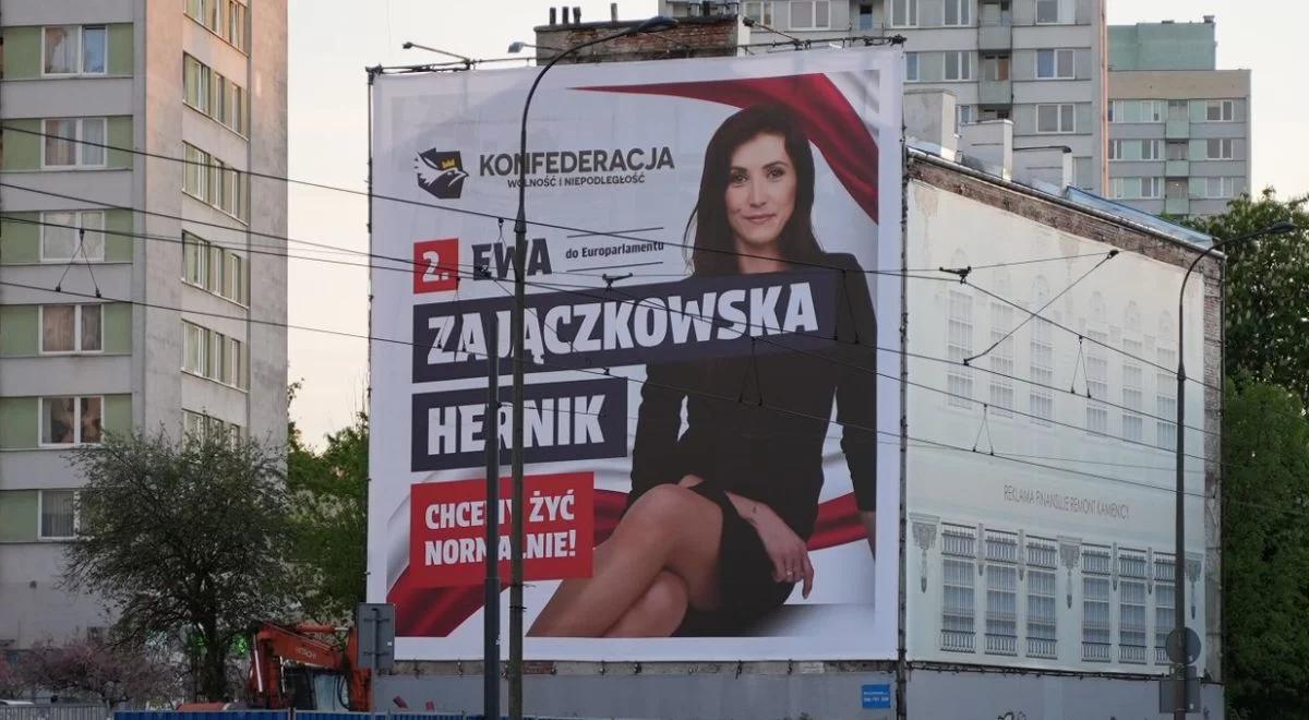 Napięta dyskusja przed wyborami do PE. W tle nogi kandydatki Konfederacji