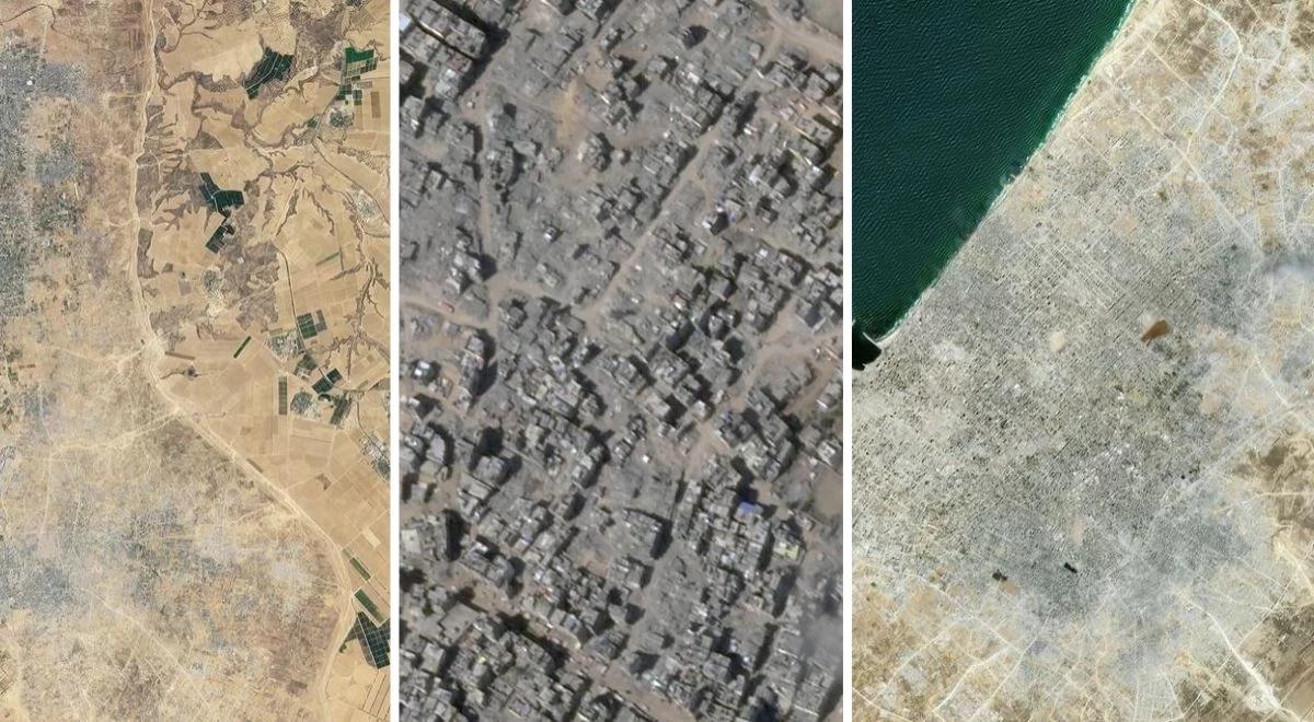 Gaza zrównana z ziemią. Zdjęcia satelitarne pokazują skalę zniszczeń