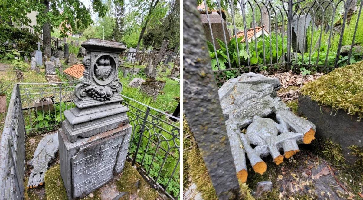 Akt wandalizmu na polskich grobach w Wilnie. Historyczny pomnik zniszczony