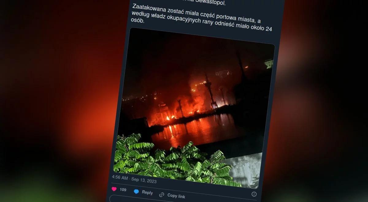 Wybuchy i pożar w Sewastopolu na Krymie. Płonie stocznia Floty Czarnomorskiej