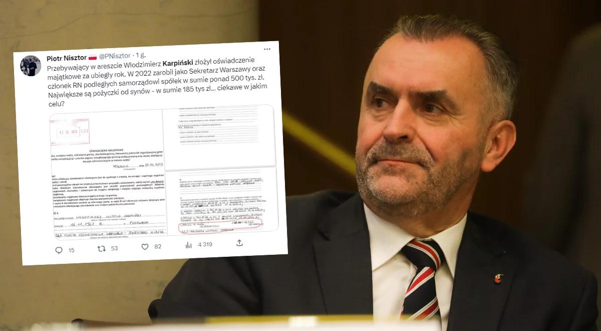 Ujawniono zarobki aresztowanego sekretarza miasta Warszawa. Ponad pół miliona złotych za zeszły rok