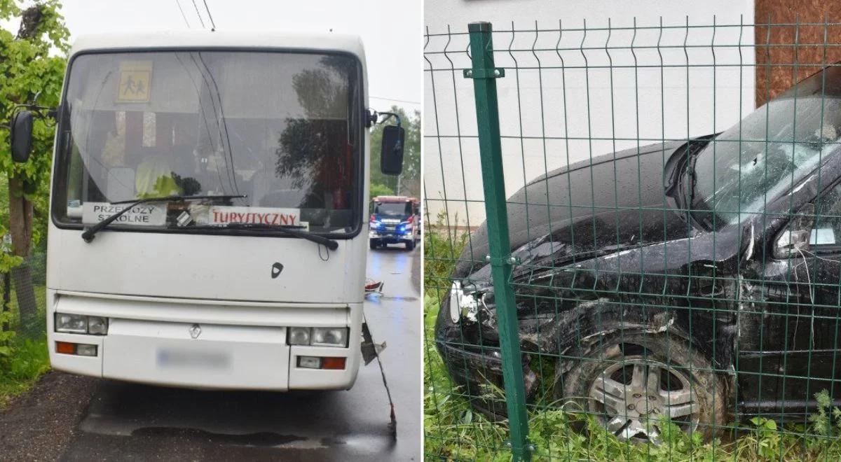 Wypadek w Przyłęku. Pijany staranował autokar, w środku jechały dzieci
