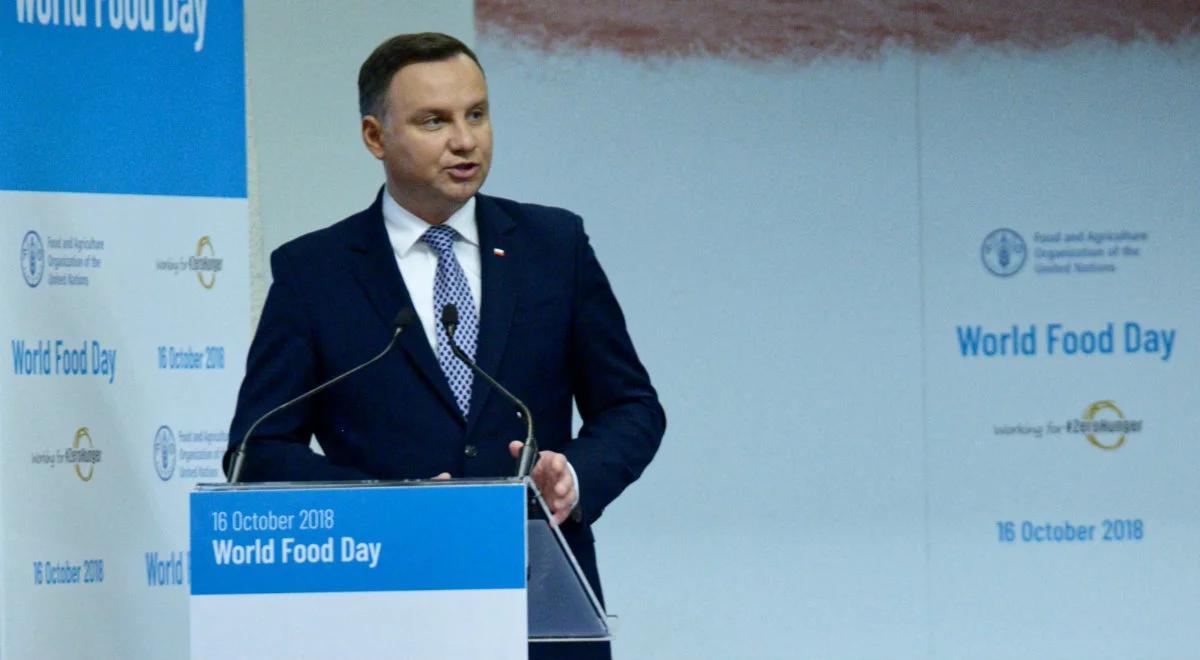 Prezydent: eliminacja głodu jest warunkiem pokoju na świecie