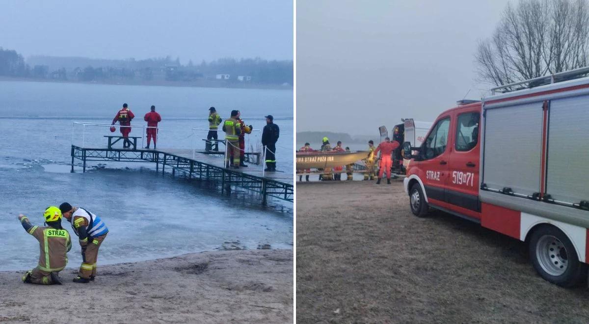 Łowił ryby, nagle załamał się lód. Tragedia na jeziorze Skarlińskim