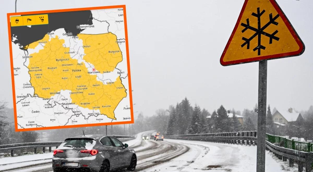 Uwaga kierowcy! Bardzo ślisko na drogach. IMGW wydał alerty pierwszego stopnia