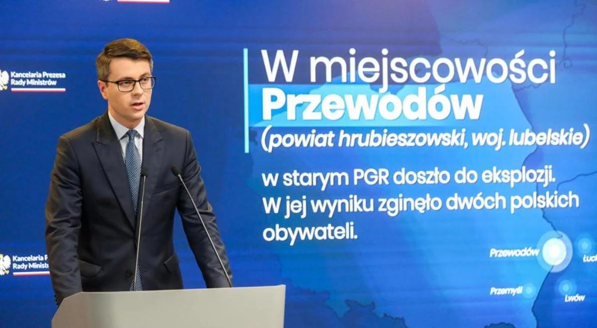 Wybuch w Przewodowie. Rzecznik rządu: w tej chwili nie ma bezpośredniego zagrożenia dla Polski