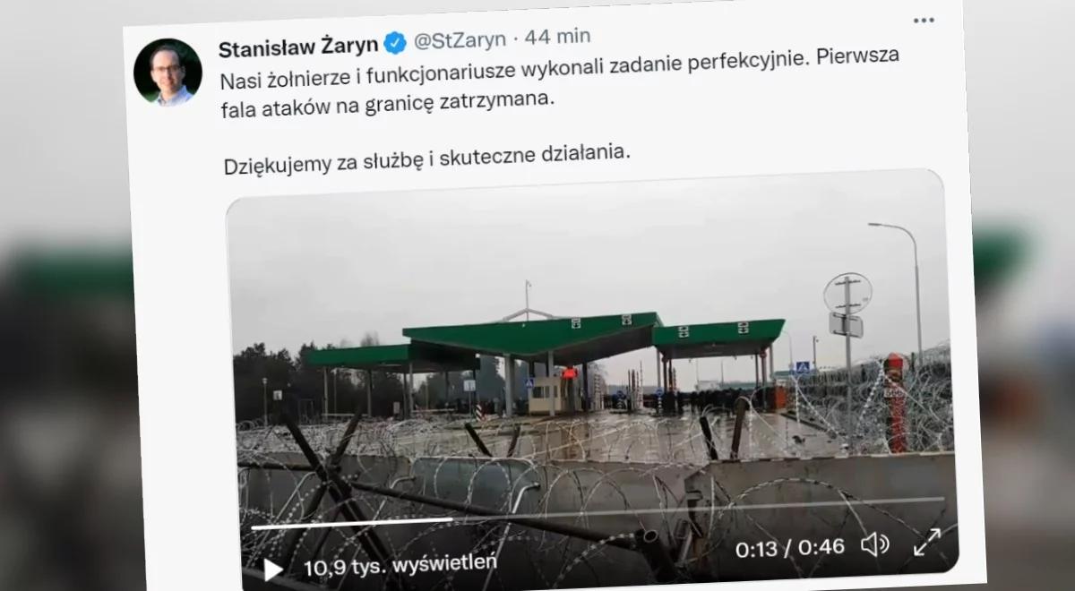 Żaryn: pierwsza fala ataków na granicę zatrzymana. Funkcjonariusze wykonali zadanie perfekcyjnie