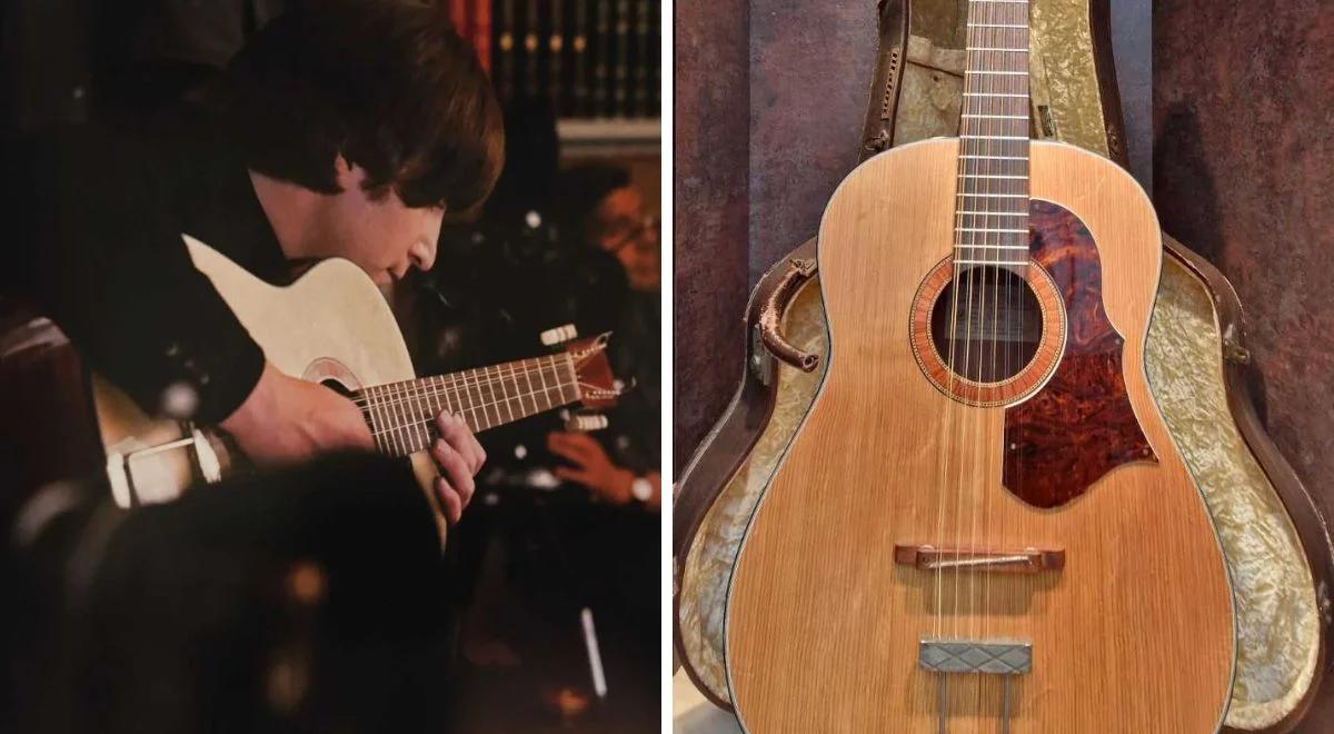  Odnaleziona po pół wieku gitara Beatlesów sprzedana na aukcji za prawie 3 mln dol.