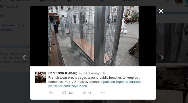 Burza we Francji: Angouleme walczy z bezdomnymi. Ławki jednak bez klatek?