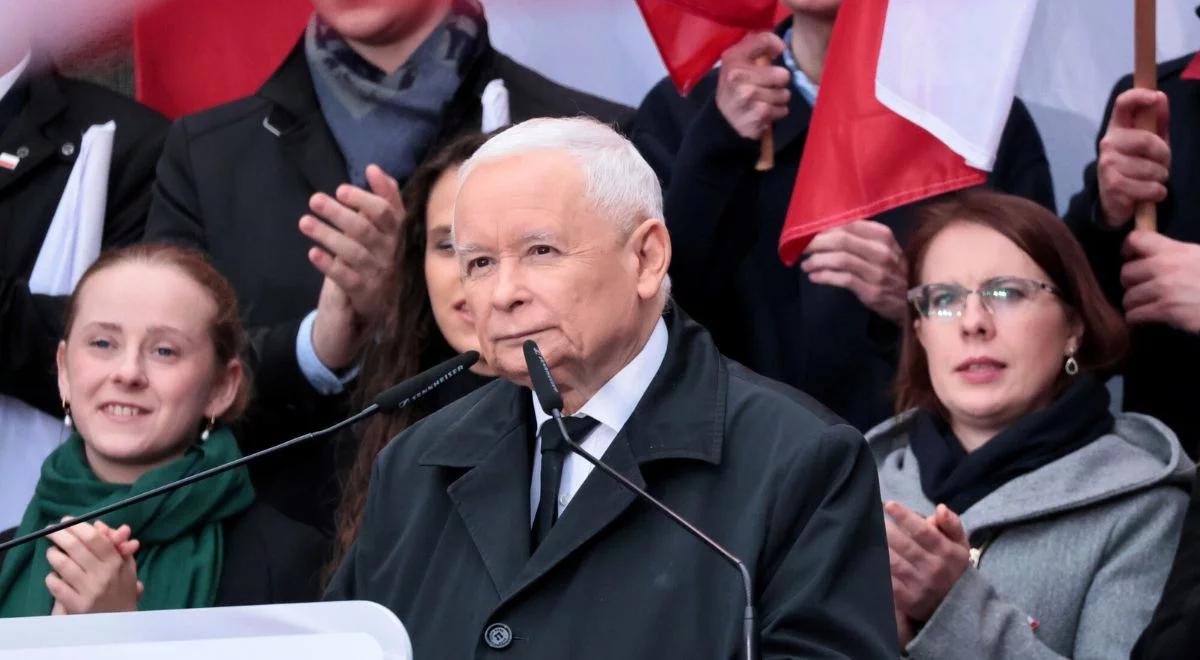 Antyimigracyjny wiec PiS. Kaczyński: precz z Tuskiem, musimy odwołać jego rząd