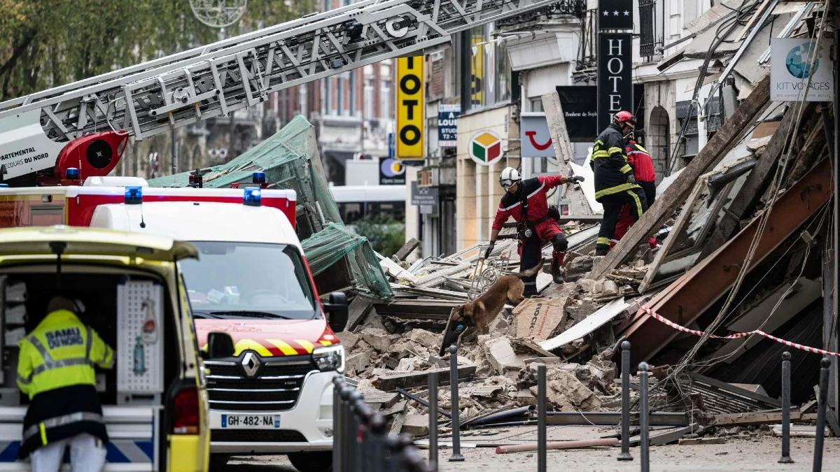 Francja: katastrofa w centrum Lille. Dwie kamienice obrócone w gruzowisko