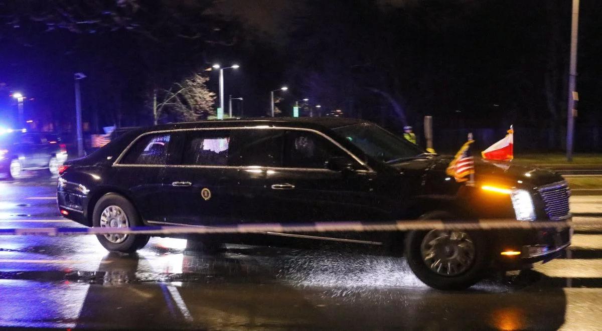 Joe Biden w Warszawie. Prezydent USA dotarł do hotelu Marriott