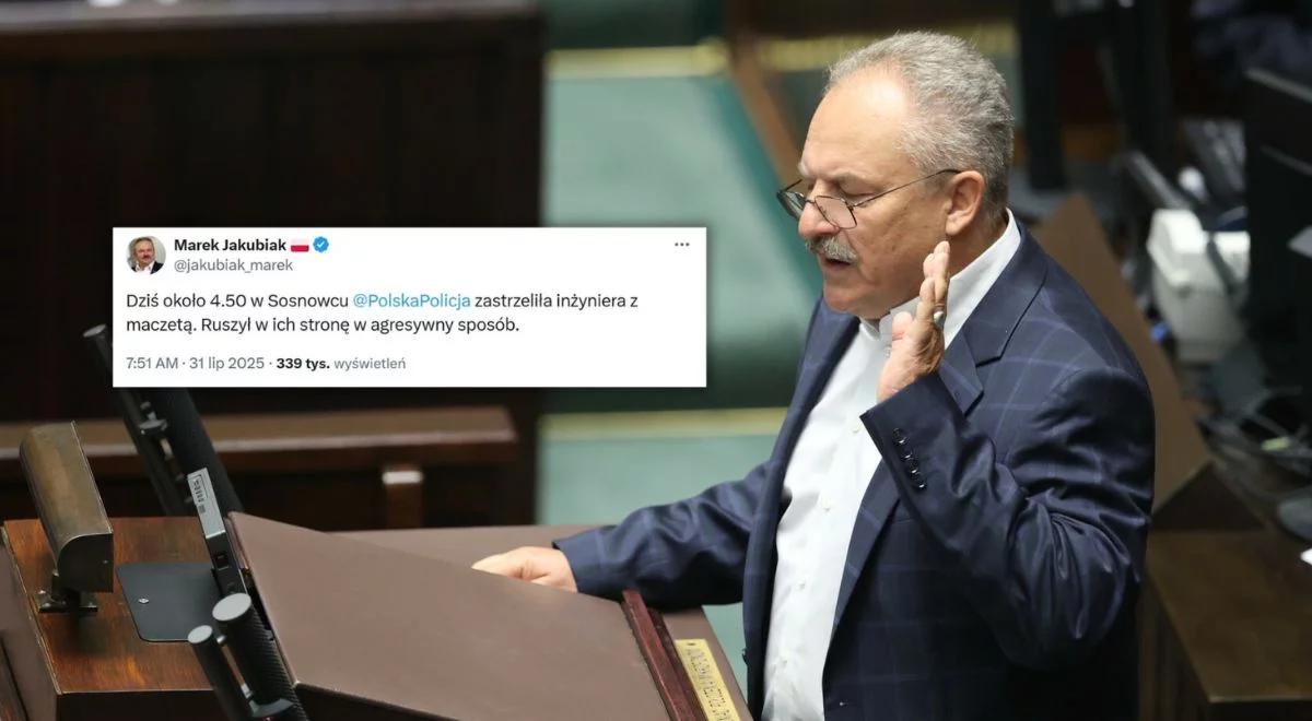 Jakubiak pisał o "inżynierze" z maczetą. Wpis usunął