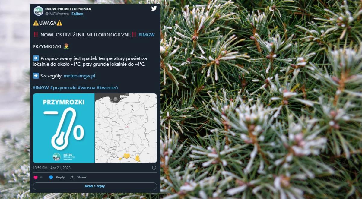 Synoptycy ostrzegają przed przymrozkami w nocy. Alerty IMGW w południowej Polsce