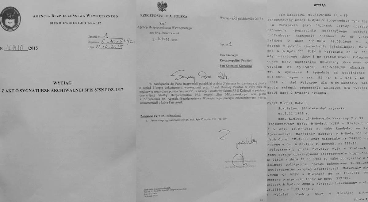 Lista Milczanowskiego odtajniona. A na niej nazwiska tajnych współpracowników SB