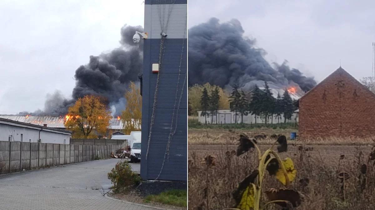 Sadów. Duży pożar zakładu meblarskiego. Alert RCB