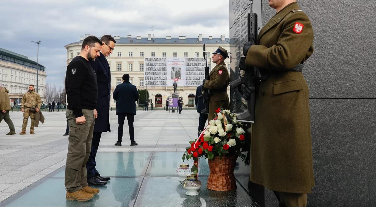 Premier Morawiecki i prezydent Zełenski oddali hołd ofiarom katastrofy smoleńskiej