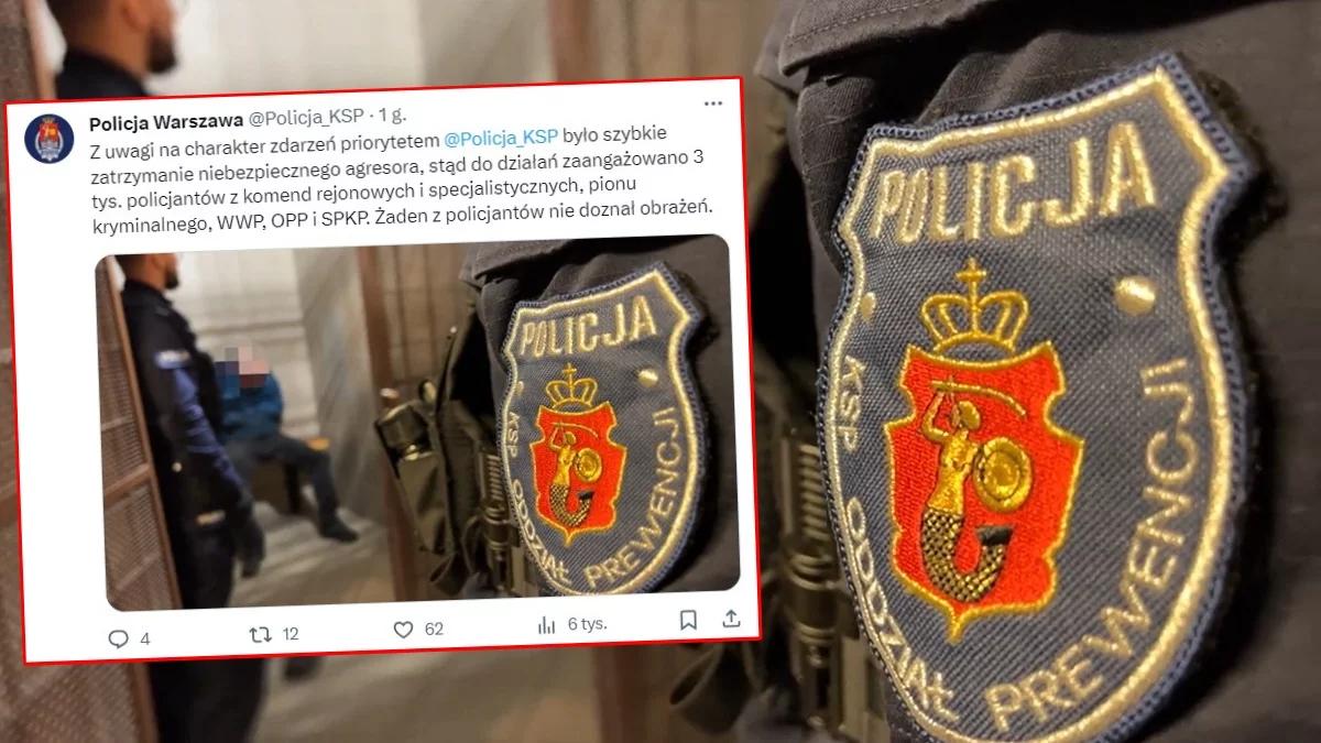 Warszawa: atakował przypadkowe osoby maczetą. Policja opublikowała nagranie z zatrzymania podejrzanego