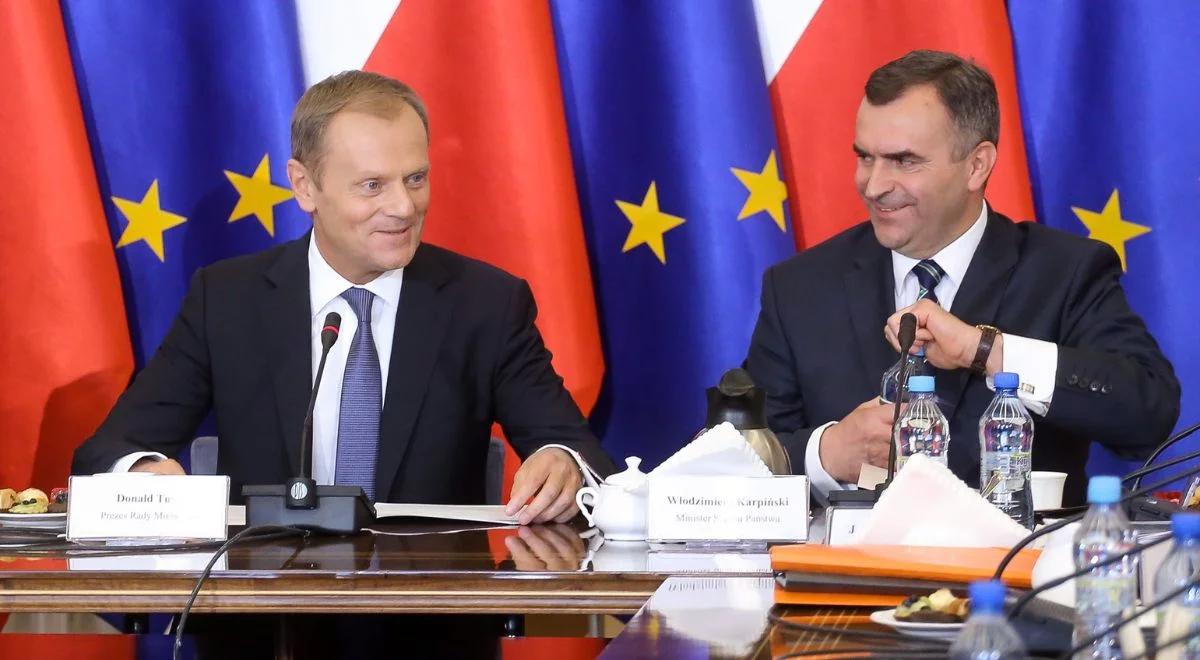 Zatrzymanie przez CBA i zarzuty korupcyjne. Karpiński dla Tuska jest "wzorem przyzwoitości i uczciwości"
