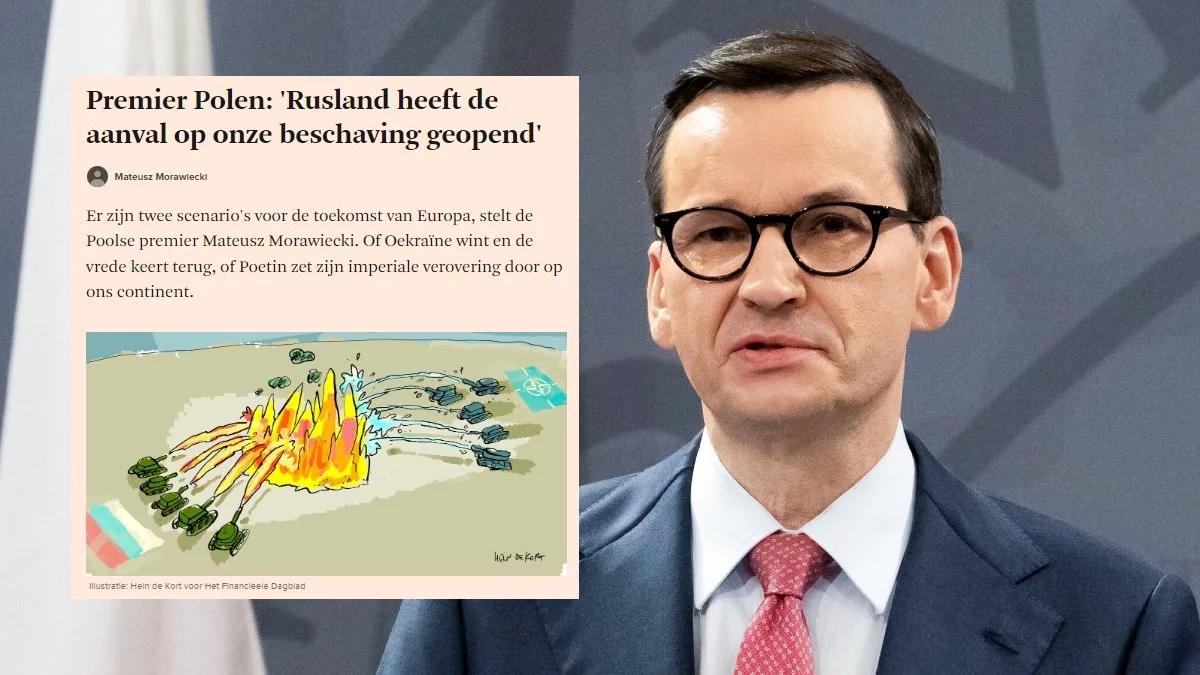 "Rosja przypuściła atak na naszą cywilizację". Holenderski dziennik publikuje tekst premiera Morawieckiego